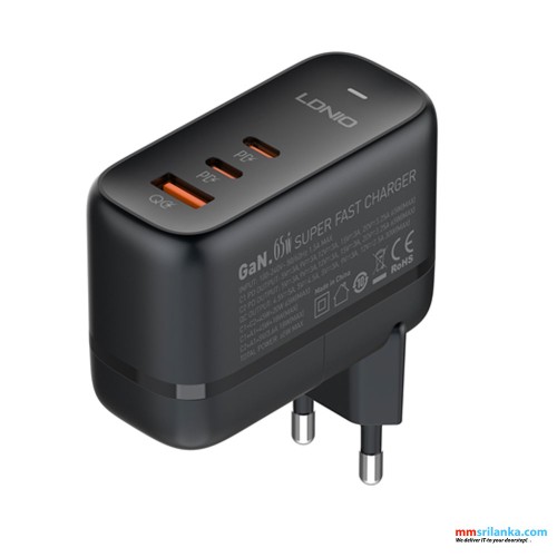 LDNIO Q366 65W 3 Port PD QC4.0+ A+2C Type-C Charger